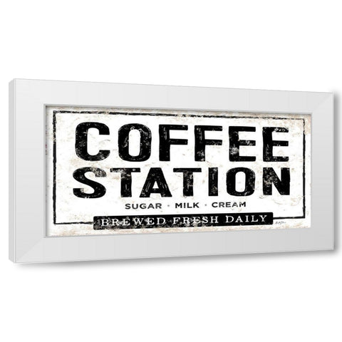 Coffee Station    White Modern Wood Framed Art Print by Talent, Kelley