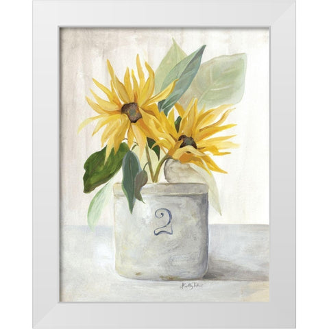 Sunflower Harvest White Modern Wood Framed Art Print by Talent, Kelley