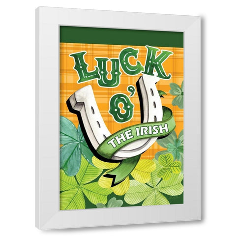 Luck of the Irish White Modern Wood Framed Art Print by Talent, Kelley