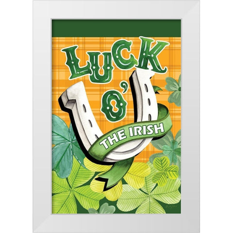 Luck of the Irish White Modern Wood Framed Art Print by Talent, Kelley