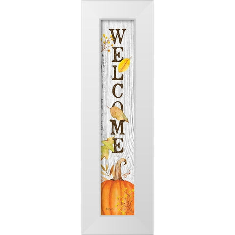 Autumn Welcome II  White Modern Wood Framed Art Print by Talent, Kelley