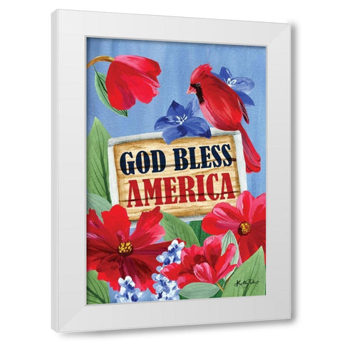 Bless America White Modern Wood Framed Art Print by Talent, Kelley