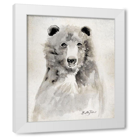 Boris the Bear     White Modern Wood Framed Art Print by Talent, Kelley