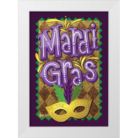 Mardi Gras White Modern Wood Framed Art Print by Talent, Kelley
