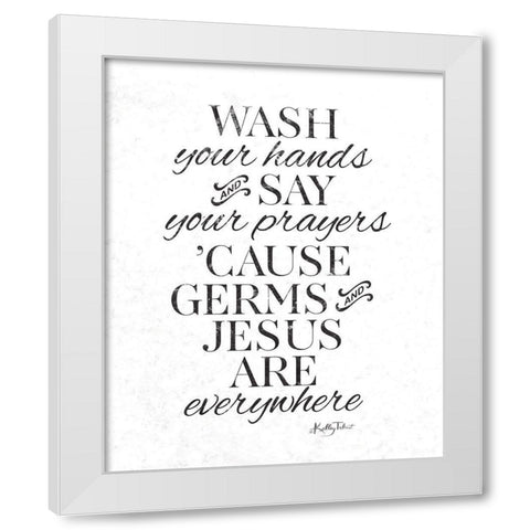 Wash Your Hands White Modern Wood Framed Art Print by Talent, Kelley