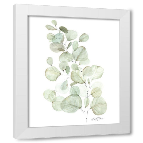 Silver Dollar Eucalyptus White Modern Wood Framed Art Print by Talent, Kelley