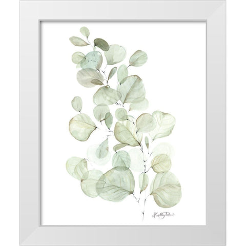 Silver Dollar Eucalyptus White Modern Wood Framed Art Print by Talent, Kelley