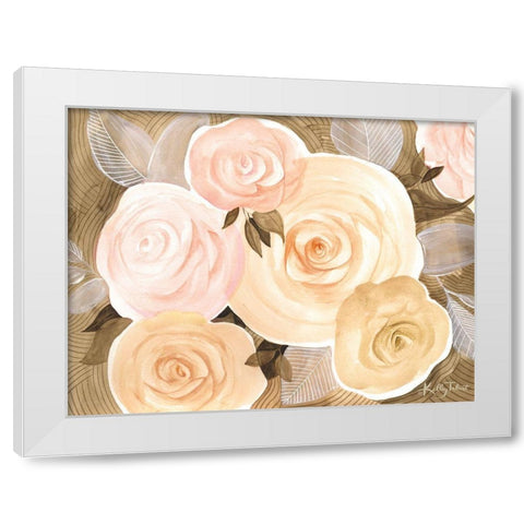 Sunset Roses White Modern Wood Framed Art Print by Talent, Kelley