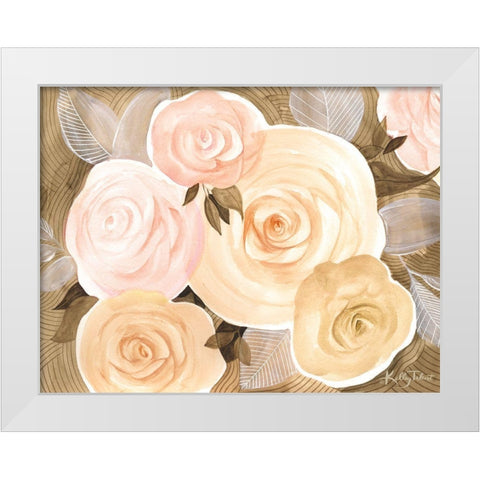 Sunset Roses White Modern Wood Framed Art Print by Talent, Kelley