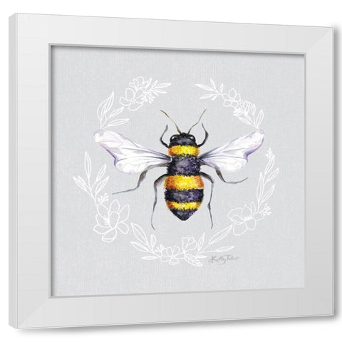 Honey Bee I White Modern Wood Framed Art Print by Talent, Kelley