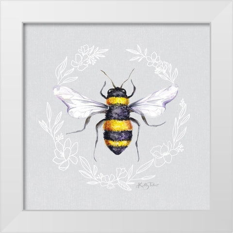 Honey Bee I White Modern Wood Framed Art Print by Talent, Kelley
