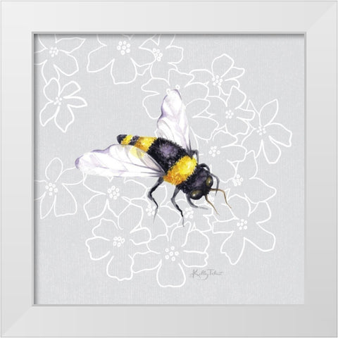 Honey Bee II White Modern Wood Framed Art Print by Talent, Kelley