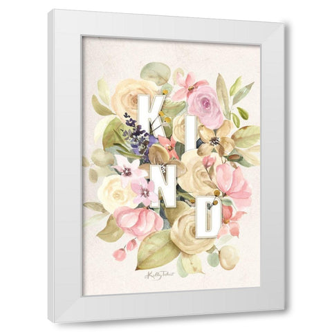 Kind Flowers White Modern Wood Framed Art Print by Talent, Kelley