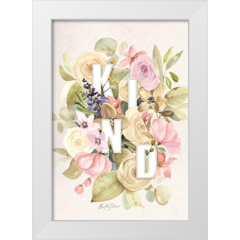 Kind Flowers White Modern Wood Framed Art Print by Talent, Kelley