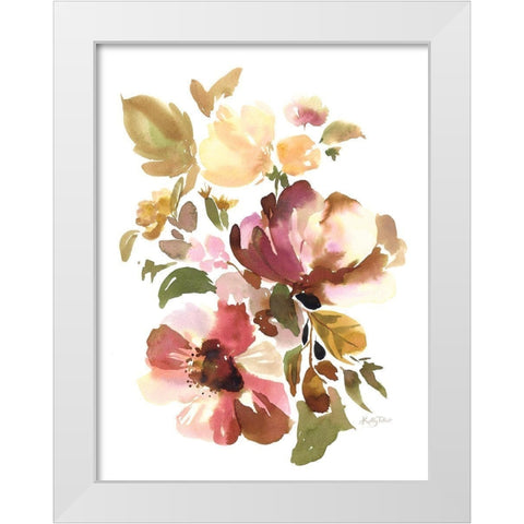 Warm Berry Blossoms White Modern Wood Framed Art Print by Talent, Kelley