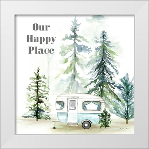 Our Happy Place White Modern Wood Framed Art Print by Talent, Kelley