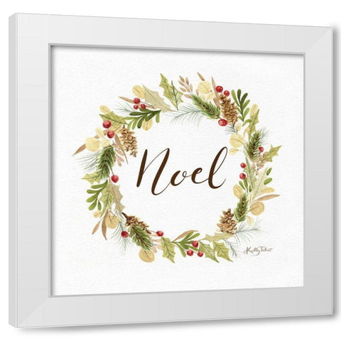 Noel Wreath White Modern Wood Framed Art Print by Talent, Kelley