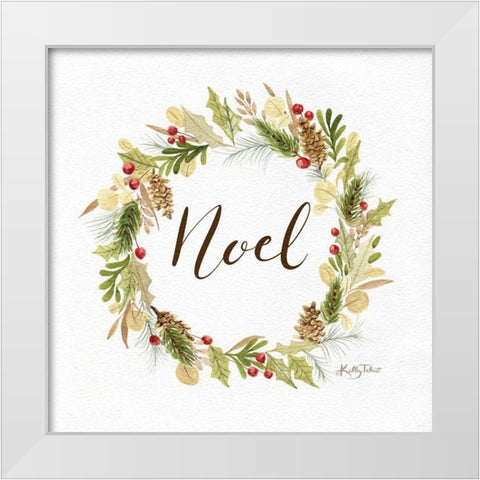Noel Wreath White Modern Wood Framed Art Print by Talent, Kelley