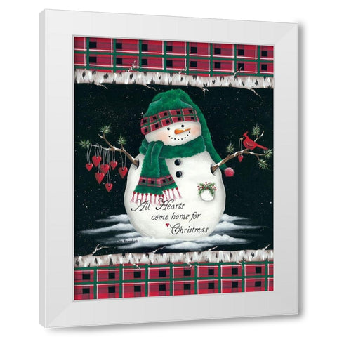 Hearts Home for Christmas White Modern Wood Framed Art Print by Kennedy, Lisa