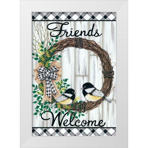 Welcome Friends White Modern Wood Framed Art Print by Kennedy, Lisa