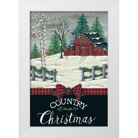 Country Barn Christmas White Modern Wood Framed Art Print by Kennedy, Lisa