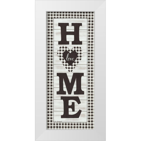 Black And White Plaid Home White Modern Wood Framed Art Print by Kennedy, Lisa