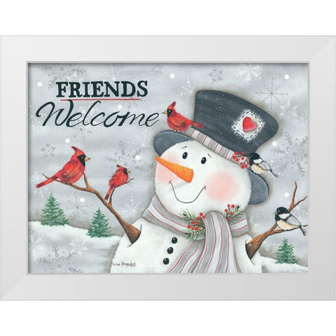 Friends Welcome White Modern Wood Framed Art Print by Kennedy, Lisa