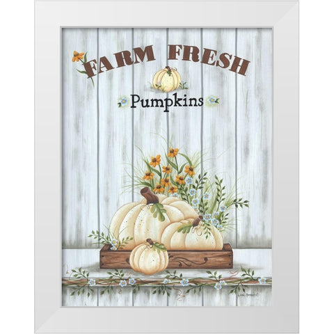 Farm Fresh Pumpkin White Modern Wood Framed Art Print by Kennedy, Lisa