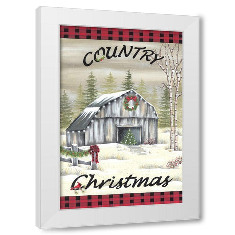 Country Christmas White Modern Wood Framed Art Print by Kennedy, Lisa