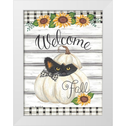 Fall Kitten White Modern Wood Framed Art Print by Kennedy, Lisa