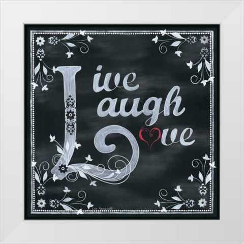 Love White Modern Wood Framed Art Print by Kennedy, Lisa