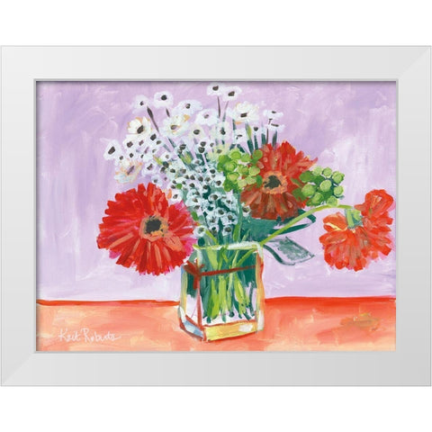 Flowers for Belle II White Modern Wood Framed Art Print by Roberts, Kait