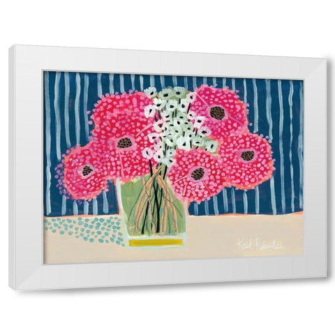 Flowers for Belle III White Modern Wood Framed Art Print by Roberts, Kait