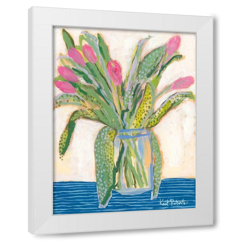 Tulips for Maxine I White Modern Wood Framed Art Print by Roberts, Kait