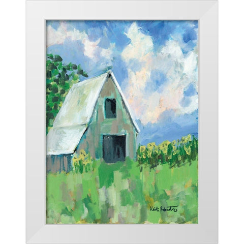 June Fields White Modern Wood Framed Art Print by Roberts, Kait