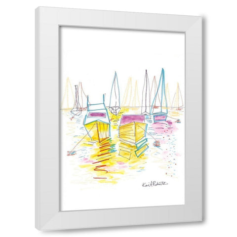 The Lake Day is Done White Modern Wood Framed Art Print by Roberts, Kait