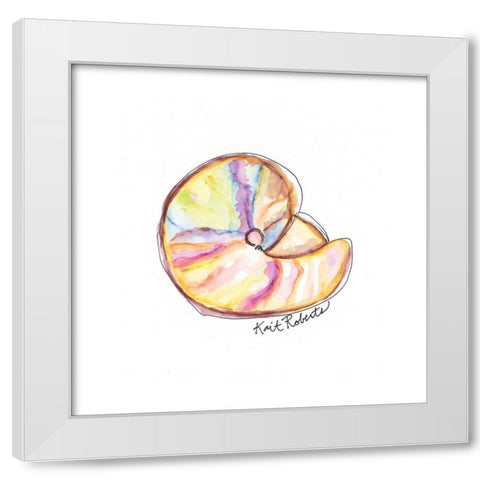 Shell Yes! White Modern Wood Framed Art Print by Roberts, Kait