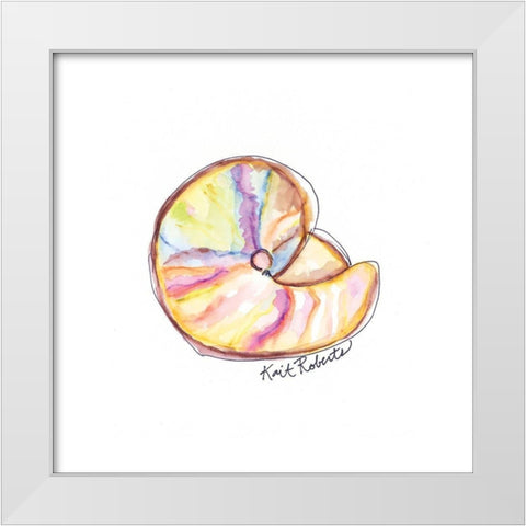 Shell Yes! White Modern Wood Framed Art Print by Roberts, Kait