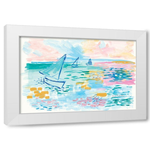 Drift Away    White Modern Wood Framed Art Print by Roberts, Kait