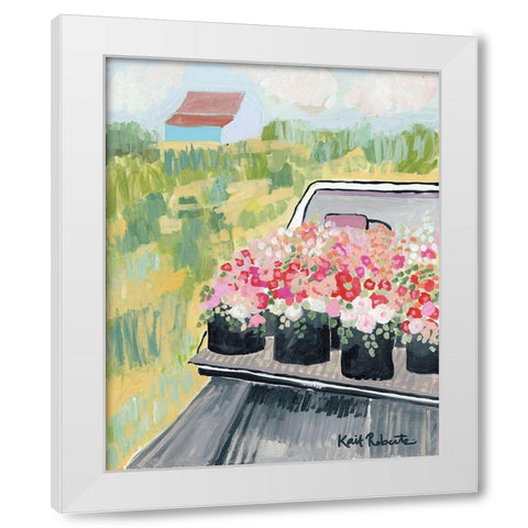 The Fun Begins Where the Pavement Ends   White Modern Wood Framed Art Print by Roberts, Kait