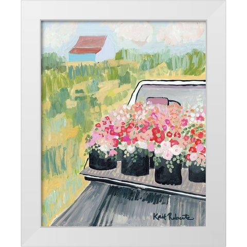 The Fun Begins Where the Pavement Ends   White Modern Wood Framed Art Print by Roberts, Kait