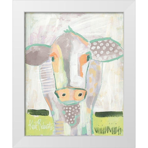 Moo Series: Laverne  White Modern Wood Framed Art Print by Roberts, Kait