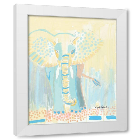 An Elephant Never Forgets  White Modern Wood Framed Art Print by Roberts, Kait