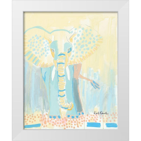 An Elephant Never Forgets  White Modern Wood Framed Art Print by Roberts, Kait