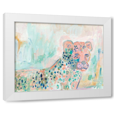 Cheetah Watch t White Modern Wood Framed Art Print by Roberts, Kait