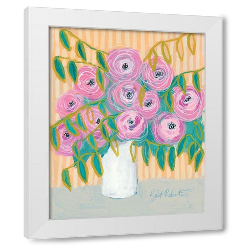 Maxines Best Blooms  White Modern Wood Framed Art Print by Roberts, Kait