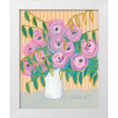 Maxines Best Blooms  White Modern Wood Framed Art Print by Roberts, Kait