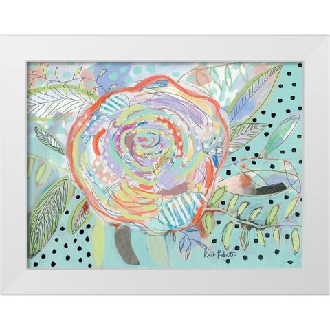 Bloom for Yourself White Modern Wood Framed Art Print by Roberts, Kait