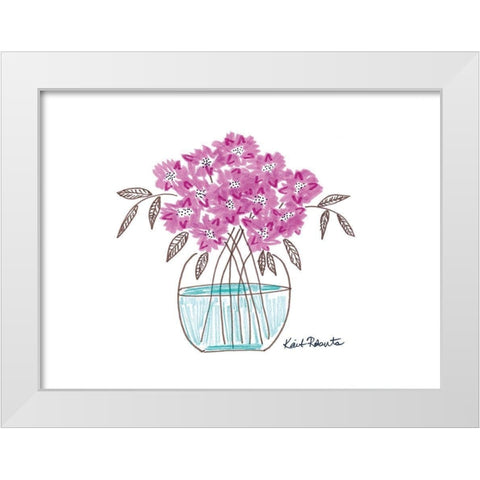 Flower for Brooke       White Modern Wood Framed Art Print by Roberts, Kait