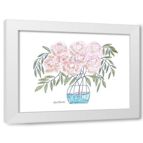 Flowers for Emma    White Modern Wood Framed Art Print by Roberts, Kait